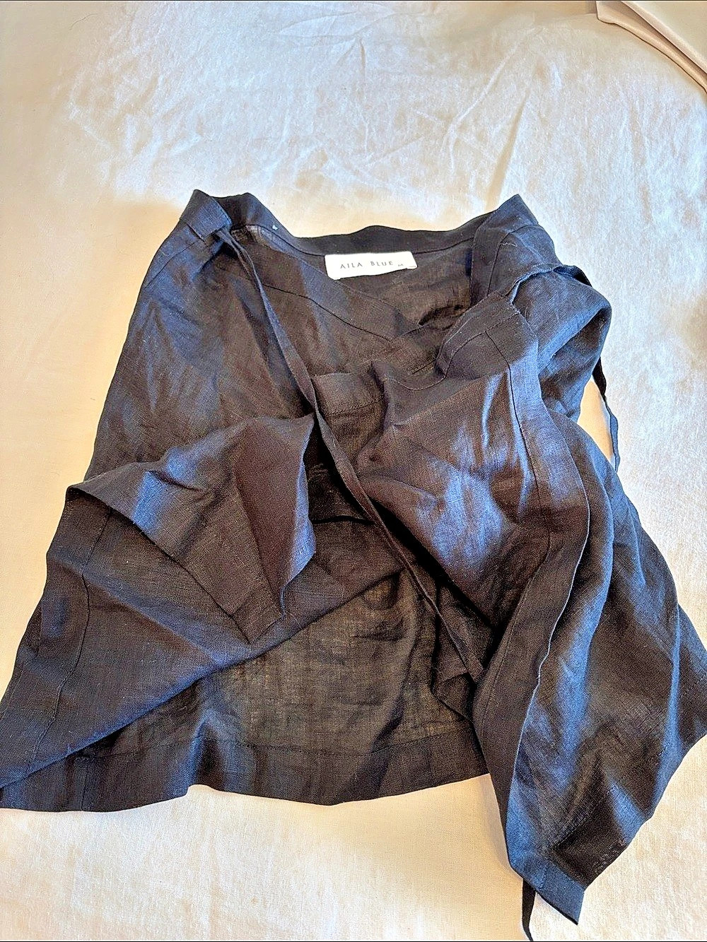 Aila Blue Black Wrap Skirt Size Medium